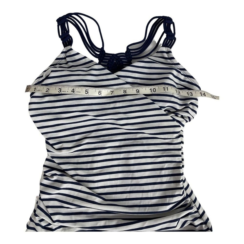 Kona Sol Blue & White Nautical Striped One Piece Swimsuit Size Small - Picture 7 of 10